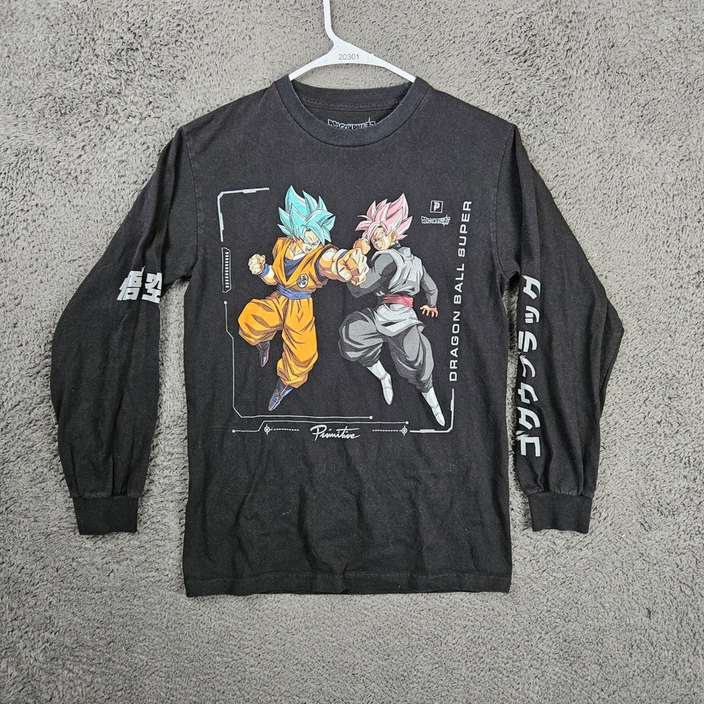 Primitive x Dragon Ball Super Goku Blue vs Goku Black Long Sleeve Shirt Small